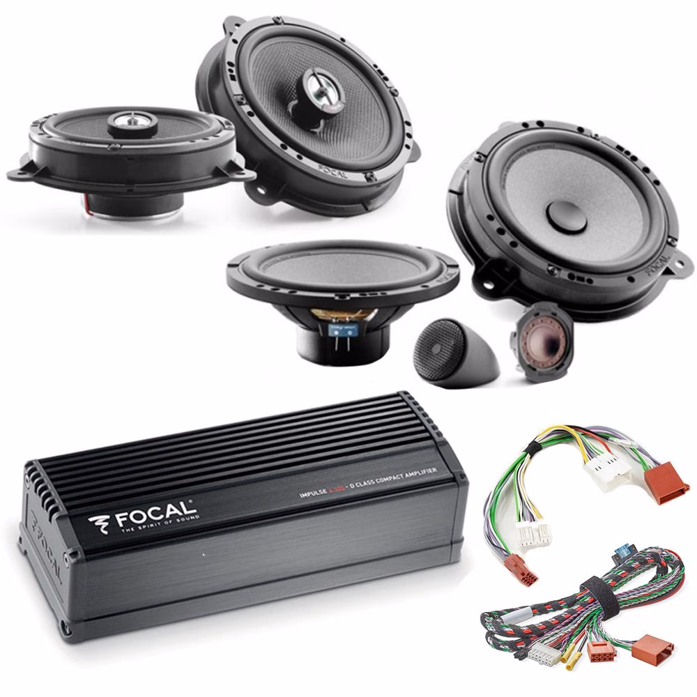 Focal Inside Car Audio Upgrade 2 Way Component and Coaxial Speaker Kit plus Amplifier for Nissan, Dacia - incarmusic.co.uk