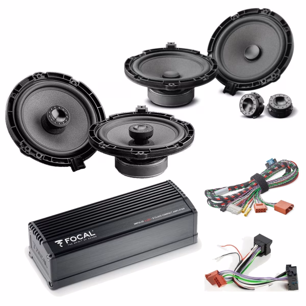 Focal Inside Peugeot, Vauxhall, Citroen Car Audio Upgrade 2 Way Component and Coaxial Speaker plus Amplifier Package -...