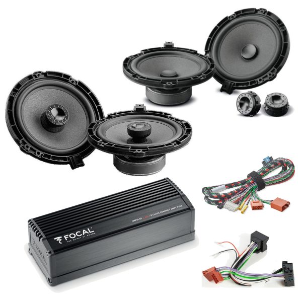 Focal Inside Peugeot, Vauxhall, Citroen Car Audio Upgrade 2 Way Component and Coaxial Speaker plus Amplifier Package -...