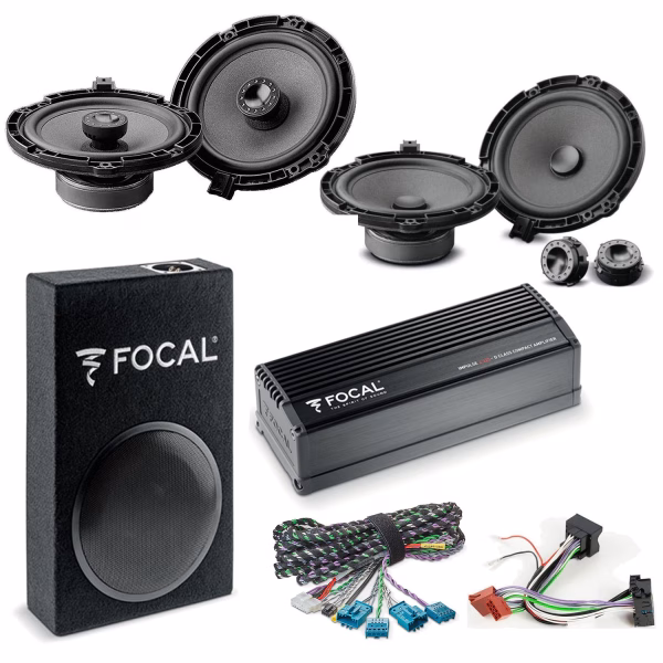 Focal Inside Peugeot, Vauxhall, Citroen Car Audio Upgrade 2 Way Component and Coaxial Speaker plus Amplifier and Subwoofer...