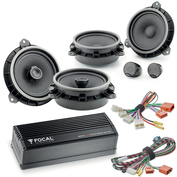 Focal Inside Car Audio Upgrade 2 Way Component and Coaxial Speaker plus Amplifier Package for Toyota Vehicles -...