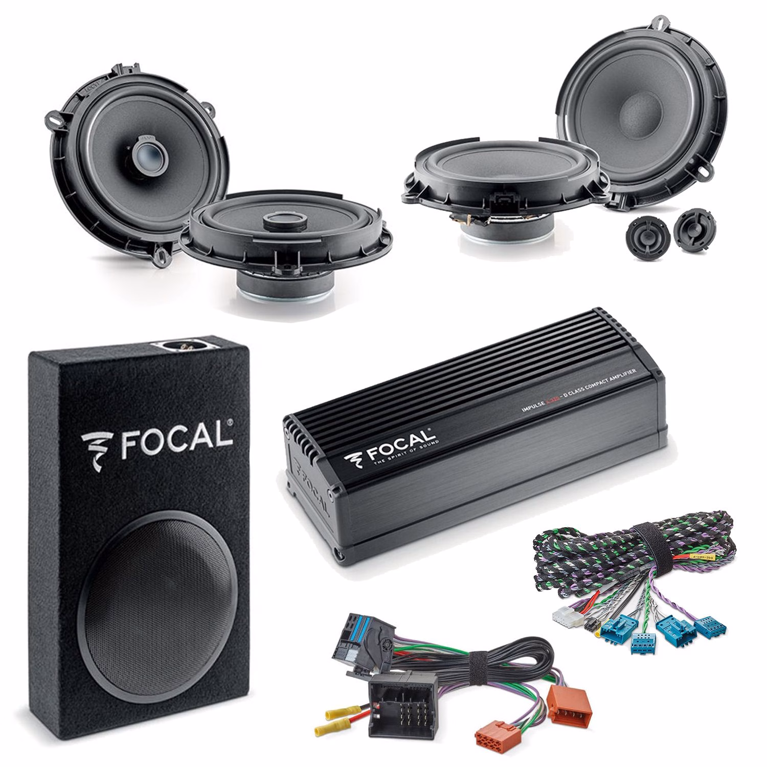 FOCAL INSIDE PREMIUM 6.1 Ford Car Audio Upgrade 2 Way Component and Coaxial Speaker plus Amplifier and Subwoofer Package -...