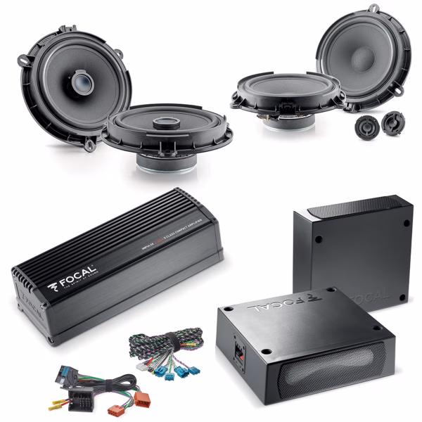 FOCAL INSIDE PREMIUM 6.2 Ford Car Audio Upgrade 2 Way Component & Coaxial Speakers with Amplifier & 2 Subwoofers Package -...