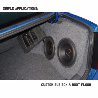 Grey Acoustic Subwoofer BASS BOX Enclosure Carpet Cloth 1M X 2M Fitting Accessories pa_make - incarmusic.co.uk