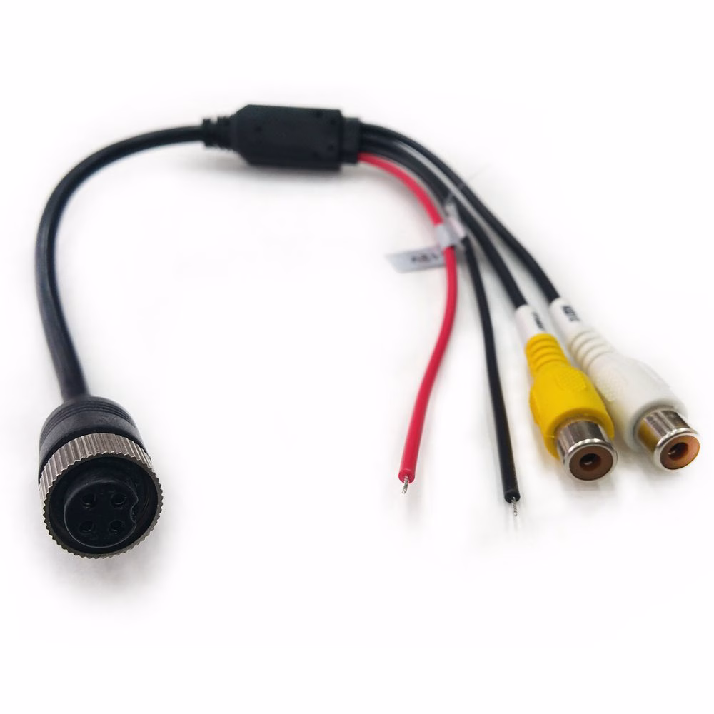 4 Pin to RCA AV Audio Video Aviation Connector Lead For CCTV DVR Camera - incarmusic.co.uk