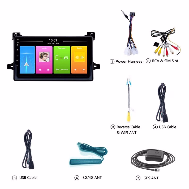 9″ GPS Navigation Radio Android Carplay Head Unit Car Multimedia Player With Bluetooth, Wifi, Usb, Aux For Toyota Prius...