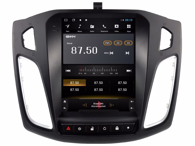 10.4″ Android Carplay Car GPS Navigation Stereo Multimedia Vertical Player Tesla Style Custom Fit for Ford Focus 2012-2017...