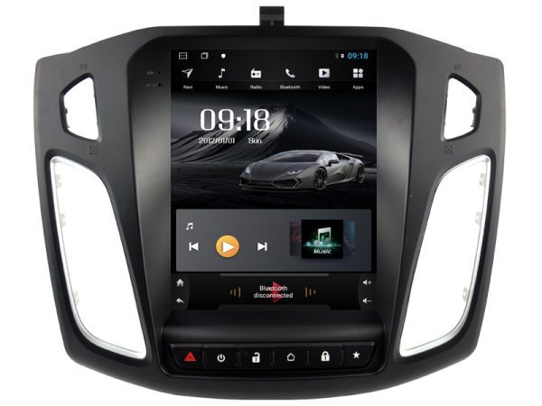 10.4" Android Carplay Car GPS Navigation Stereo Multimedia Vertical Player Tesla Style Custom Fit for Ford Focus 2012-2017