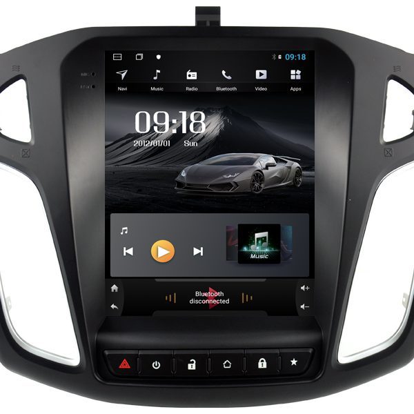 10.4″ Android Carplay Car GPS Navigation Stereo Multimedia Vertical Player Tesla Style Custom Fit for Ford Focus 2012-2017...