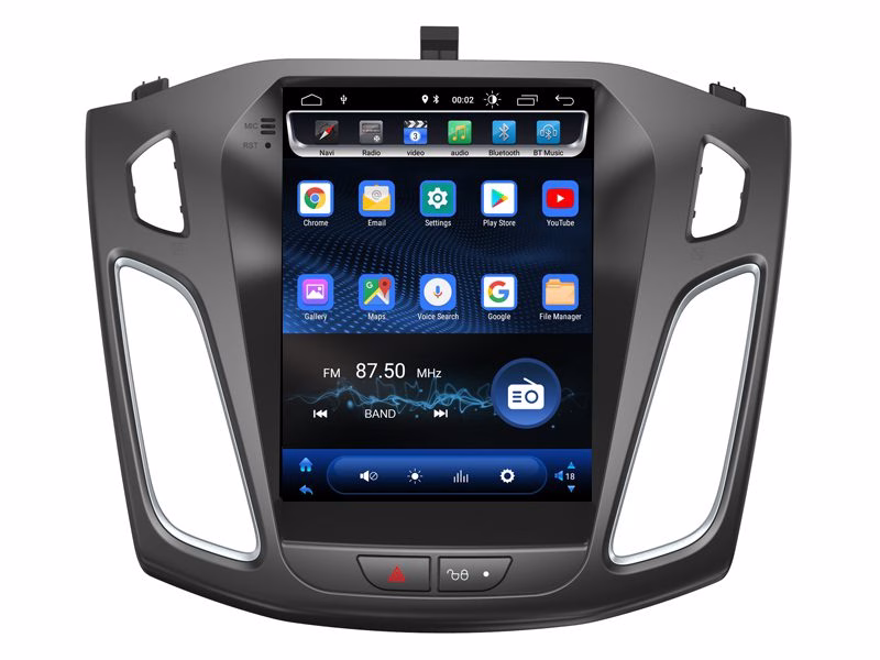 10.4″ Android Carplay Car GPS Navigation Stereo Multimedia Vertical Player Tesla Style Custom Fit for Ford Focus 2012-2017...