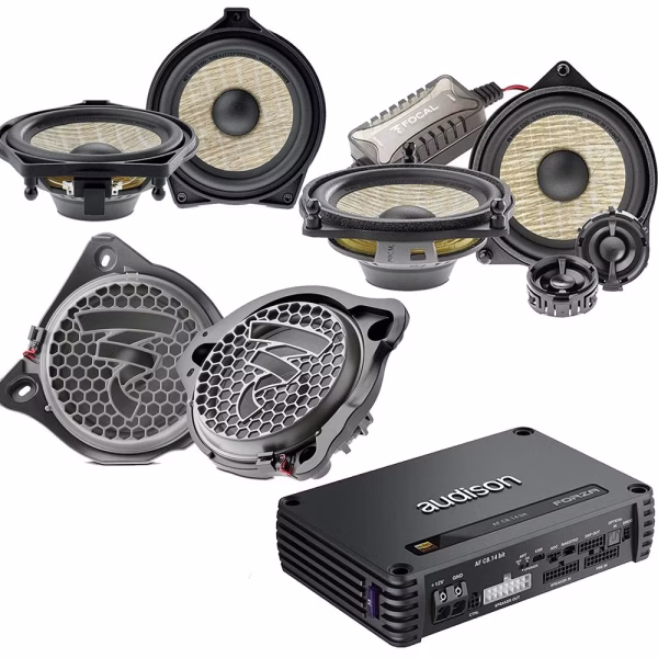Mercedes Benz Vehicles Focal Front & Back Speakers Kit with Subwoofers and Amplifier Car Audio Upgrade - incarmusic.co.uk