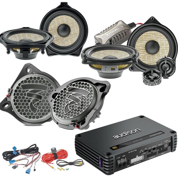 Mercedes Benz Vehicles Focal Front & Back Speakers Kit with Subwoofers and Amplifier Car Audio Upgrade