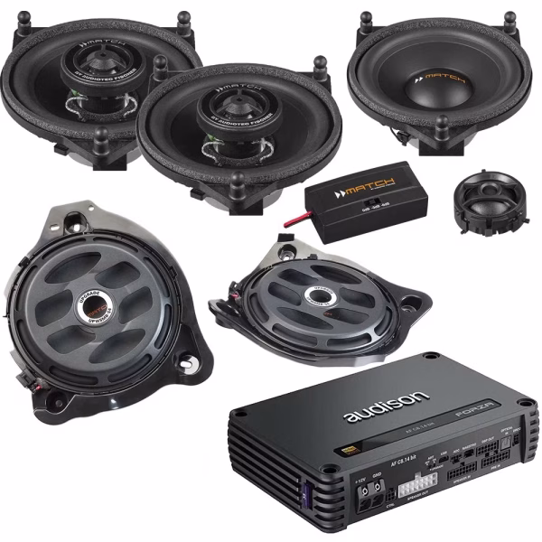 Mercedes Benz Vehicles Match Front & Back Speakers Kit with Subwoofers and Amplifier Car Audio Upgrade - incarmusic.co.uk