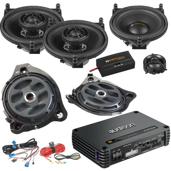 Mercedes Benz Vehicles Match Front & Back Speakers Kit with Subwoofers and Amplifier Car Audio Upgrade
