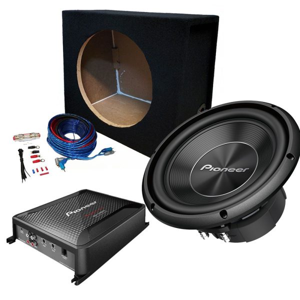Pioneer 12" Single Subwoofer BassBox 1400w Package, Amplifier & Wiring Kit