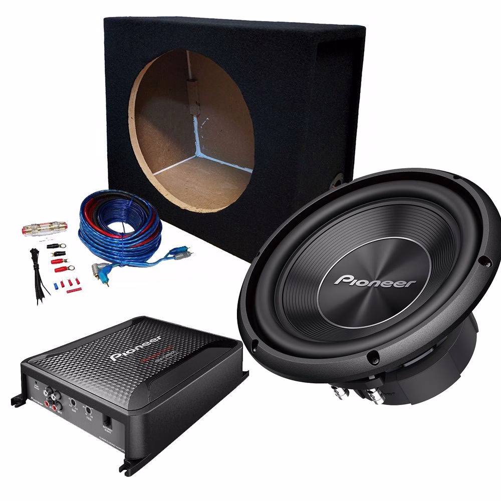 Pioneer 12″ Single Subwoofer BassBox 1400w Package, Amplifier & Wiring Kit - incarmusic.co.uk
