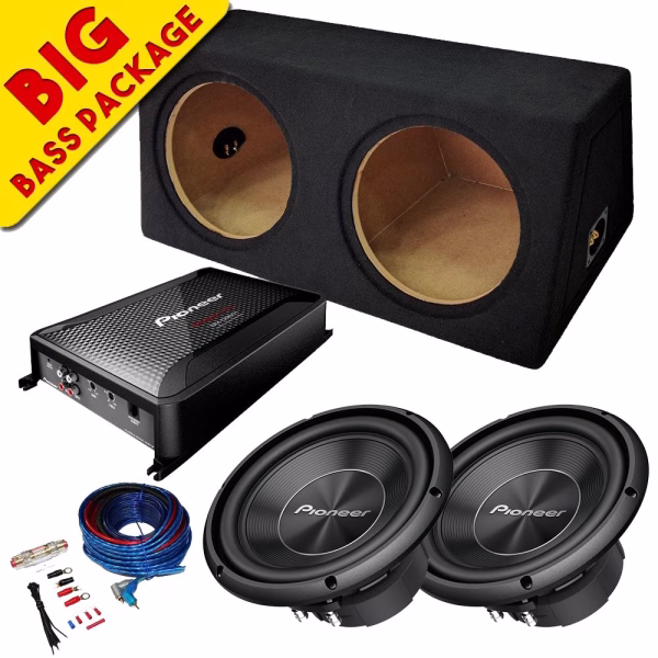 Pioneer 12" Car Subwoofer Bass Box 2800w Package With Amplifier & Wiring Kit