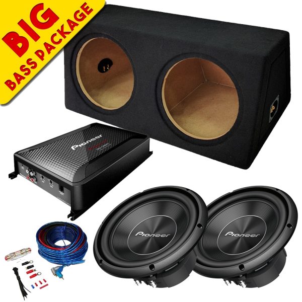 Pioneer 12" Car Subwoofer Bass Box 2800w Package With Amplifier & Wiring Kit
