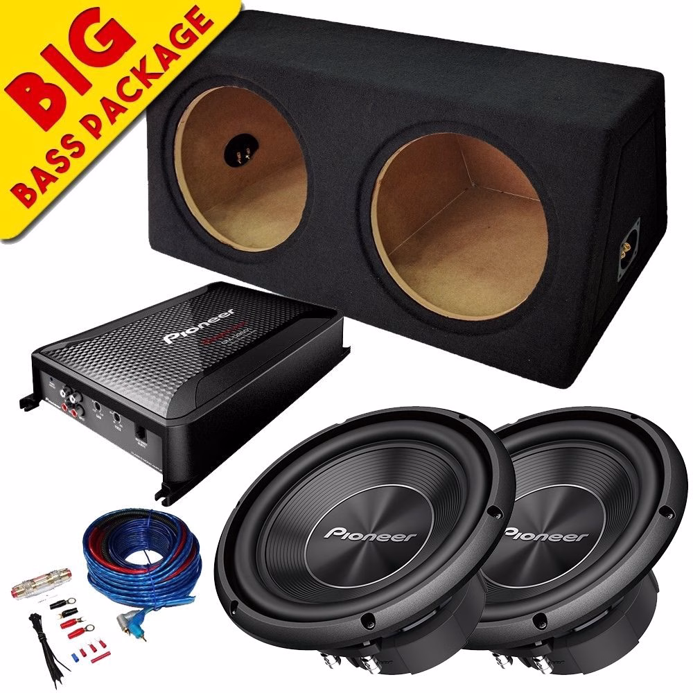 Pioneer 10″ Car Subwoofer Bass Box 2400w Package With Amplifier & Wiring Kit - incarmusic.co.uk