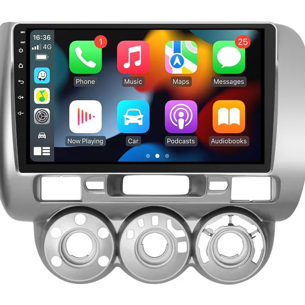 Android Multimedia Car Stereo With 9″ Display Built-In Apple CarPlay & Android Auto Custom Fit For Honda Jazz (2002-2007)...