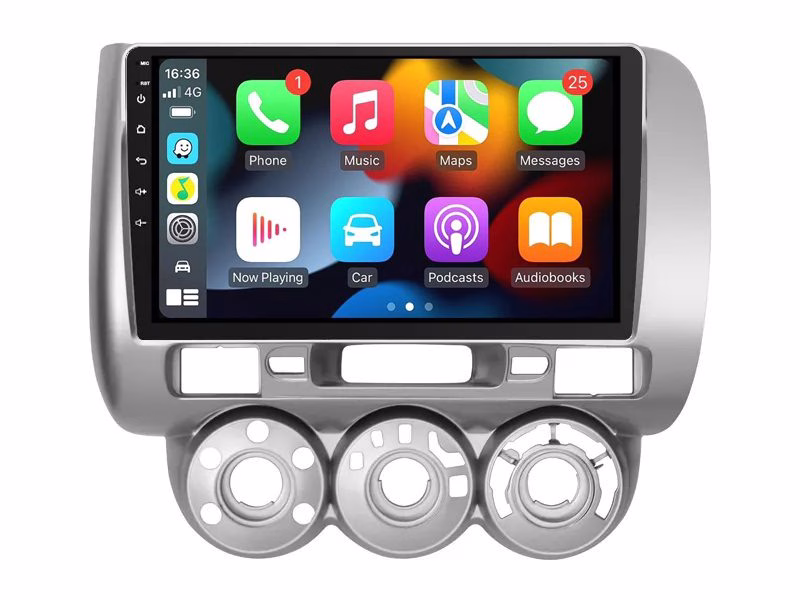 Android Multimedia Car Stereo With 9″ Display Built-In Apple CarPlay & Android Auto Custom Fit For Honda Jazz (2002-2007)...