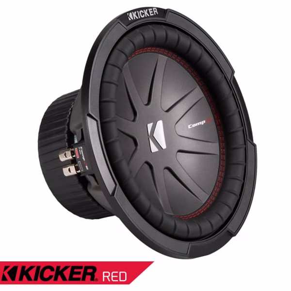 43CWR124 Kicker CompR Red 12" Inch DVC Bass 500W RMS Car Subwoofer - 4 Ohm