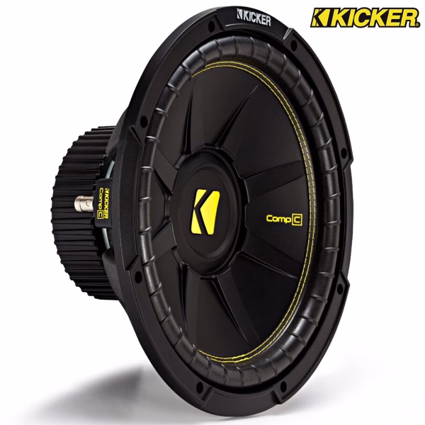 44CWCS124 Kicker 12" inch Car Audio Bass Comp C Yellow Subwoofer - 4 Ohm
