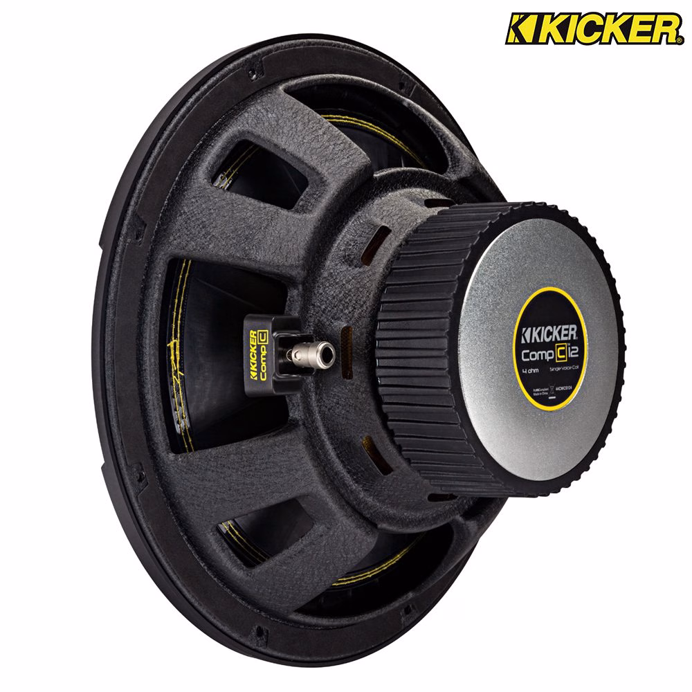 44CWCS124 Kicker 12″ inch Car Audio Bass Comp C Yellow Subwoofer – 4 Ohm 12 inches (30cm) pa_make - incarmusic.co.uk