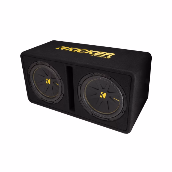 KA50DCWC122 Kicker CompC Dual 12-Inch Subwoofer Enclosure single 2-Ohm terminal - incarmusic.co.uk