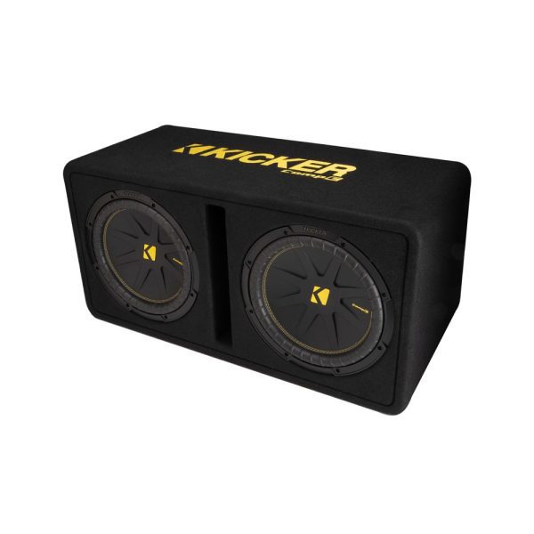 KA50DCWC122 Kicker CompC Dual 12-Inch Subwoofer Enclosure single 2-Ohm terminal - incarmusic.co.uk