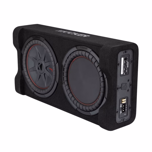 KIcker KA51PTRTP12 Powered CompRT 12″ Down Firing Loaded Enclosure Subwoofer Bass Box - incarmusic.co.uk