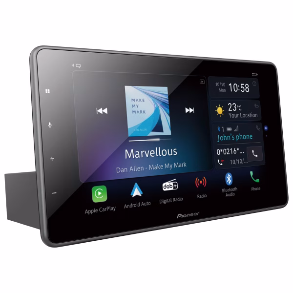 PIONEER SPH-EVO950DAB 9″ Single DIN Floating Touch Screen Stereo with Wireless Apple CarPlay, Wireless Android Auto and...