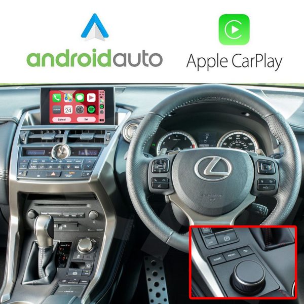 Wireless Apple CarPlay Android Auto Interface for Lexus NX RX IS ES GS RC CT LS LX LC UX GX 2014-2019 with Knob Controls