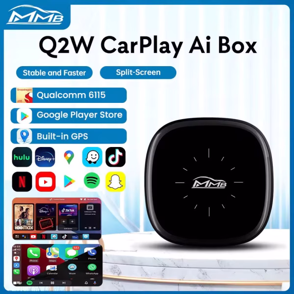 2025 MMB Max Android 13 Ultra Box 8-Cores Wireless CarPlay Android Auto Ai Box 4+64G Auto Connection YouTube Netflix -...
