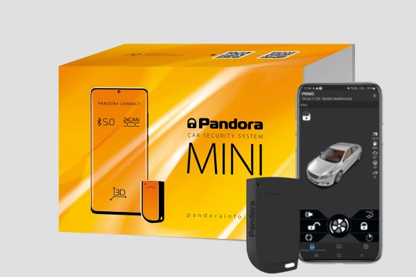 Pandora Mini BT V4 Insurance Approved Car Alarm System with Shock, Microwave & Tilt Motion Sensor, Immobiliser Tag and SmartPhone App