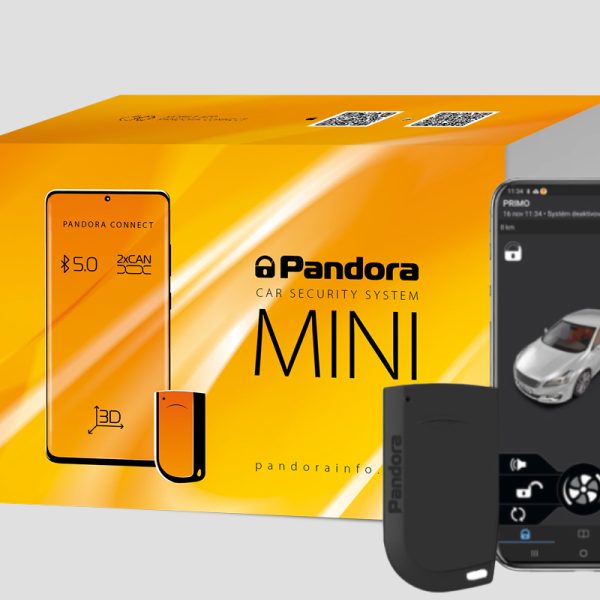 Pandora Mini BT V4 Insurance Approved Car Alarm System with Shock Tilt Motion Sensor Immobiliser Tag and SmartPhone App -...