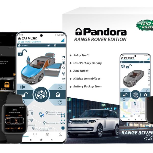 Pandora Car Alarm Range Rover Edition with Wireless Bluetooth Immobiliser, Anti-Hijack, GPS Tracker, Phone App &...