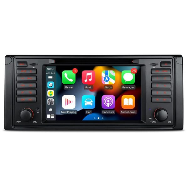 7" Android Multimedia Car Stereo with Built-in Apple CarPlay & Android Auto Custom Fit for BMW E39 M5 (1999-2003), BMW E39 (1995-2003)