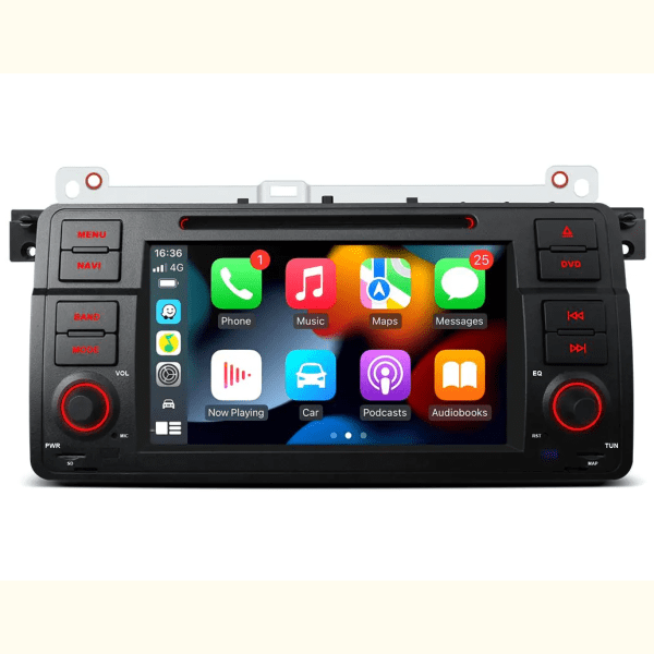 7" Android System Car GPS Navigation Multimedia DVD Player with Apple CarPlay & Android Auto Custom Fit for BMW E46