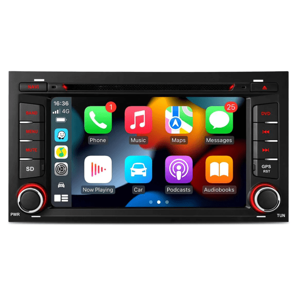 Android Multimedia Car Stereo With 7" Display Built-In Apple CarPlay & Android Auto Custom Fit For SEAT Leon 2013-2018