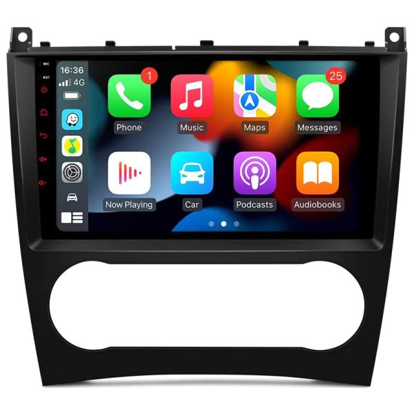 9'' Android IPS Screen Car Stereo Multimedia Player GPS Navigation System With Apple CarPlay & Android Auto Custom Fit For Merdedes-Benz C Class, CLK Class, G Class
