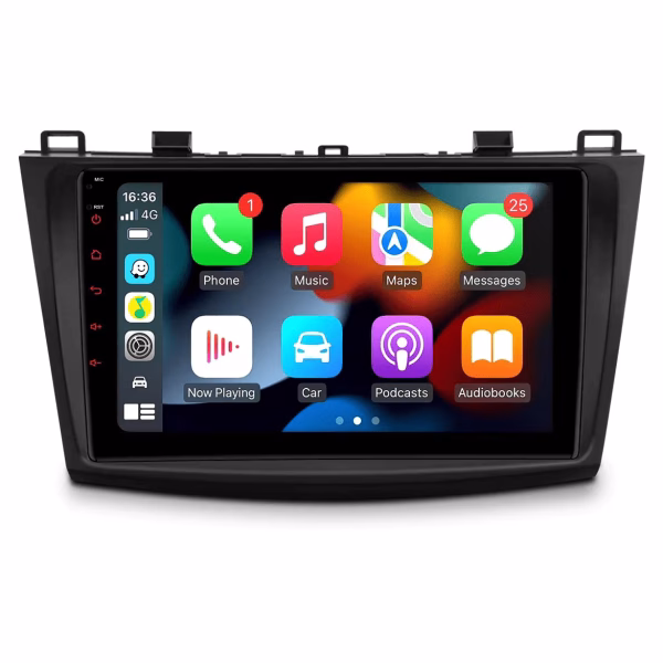 Android Multimedia Car Stereo With 9″ Display Built-In Apple CarPlay & Android Auto Custom Fit For Mazda 3 (2010-2013) -...