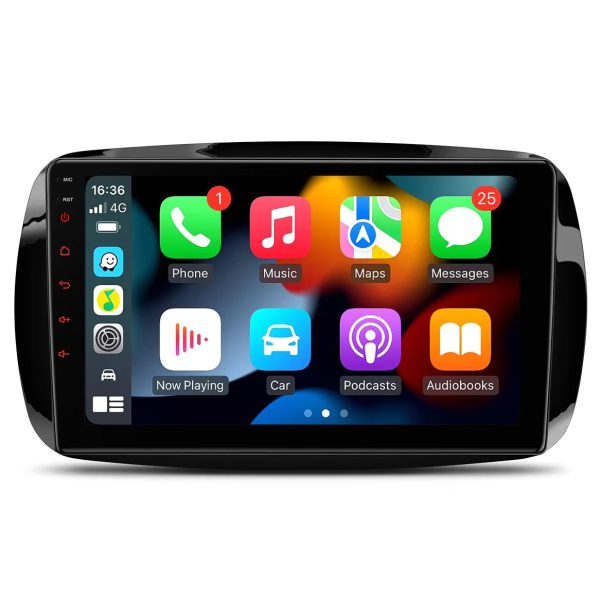 Smart Fortwo & Forfour 2015-2018  9'' Android Screen Car Stereo Multimedia Player with Built-in CarPlay USB BT Radio