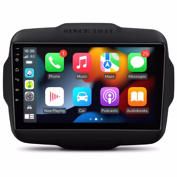 9'' Android IPS Screen Car Stereo Multimedia Player GPS Navigation System with Apple CarPlay & Android Auto Custom Fit for Jeep Renegade
