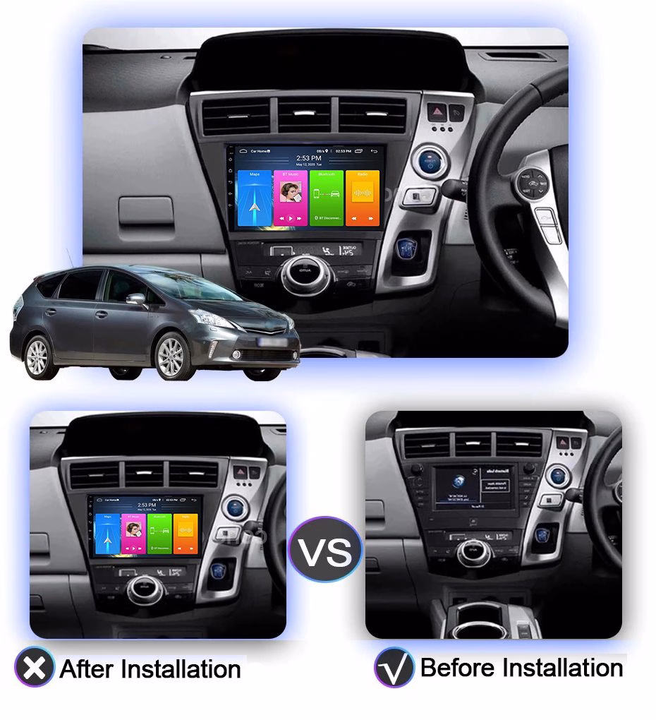 9” Android Carplay Stereo Radio Multimedia System For Toyota Prius Plus 2012-2015 Toyota pa_vehicle-year, pa_marca_auto,...
