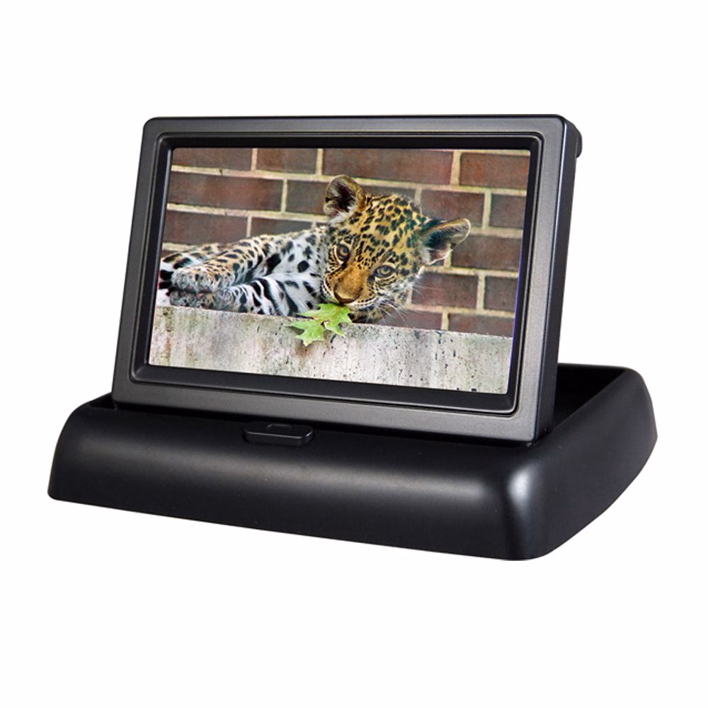 PS043 – 4.3″ TFT LCD Flip Up Car Dash Mount Monitor For Parking / Reversing Camera Kits - incarmusic.co.uk