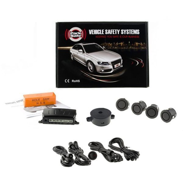 Front Parking Sensor Kit 4 Way 19mm , + 12v/24v (Matt Black)