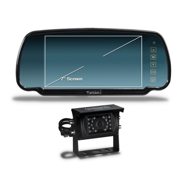 7" Mirror Monitor Reversing Parking Camera & Wiring Kit - For Trucks Vans Lorry