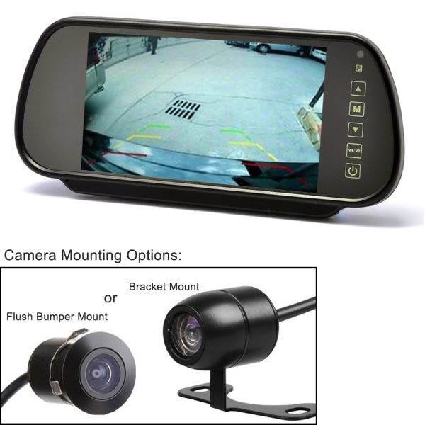 7" Inch Mirror Monitor Screen + Rearview Reverse Car Parking Camera Kit