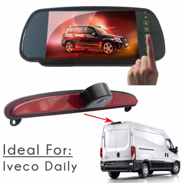 7″ Mirror Monitor & Rear Van Brake Light Camera Kit For Iveco Daily 2014 Onwards - incarmusic.co.uk